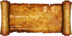 Brambora Ivó névjegykártya